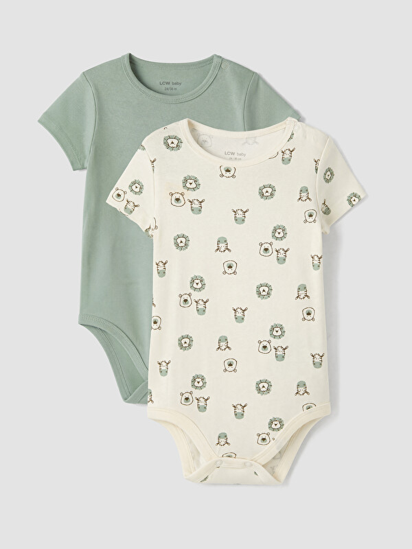LCW baby Печатный боди на заклепках для малышей мальчиков, упаковка из 2 штук