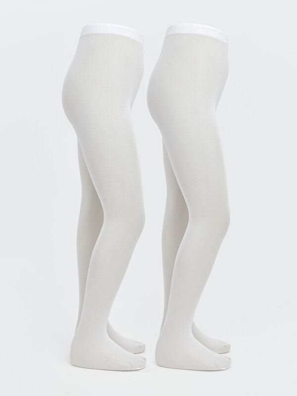 LCW Kids Basic Fine Knit Girl's Tights 2-Pack