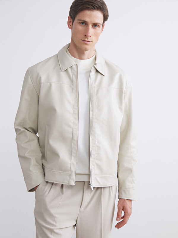 LCW Vision Men's Leather Look Jacket