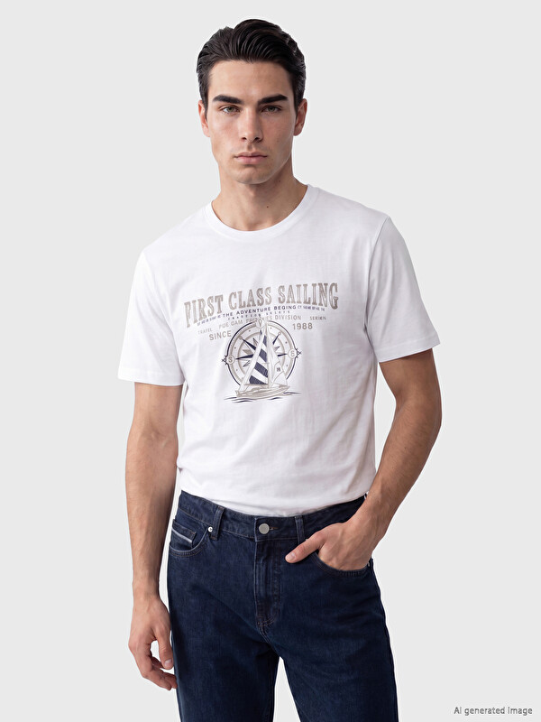 LCWAIKIKI Classic Crew Neck Printed Jersey Men's T-Shirt