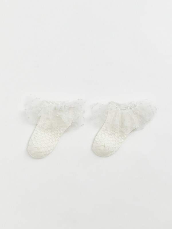LCW baby Ruffled Baby Girl Trainer Socks 2-Pack