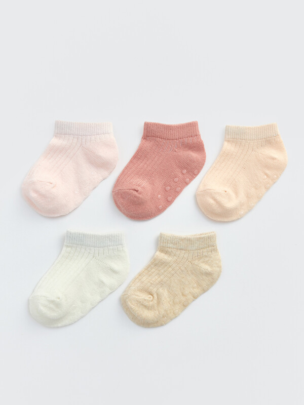 LCW baby Baby Girls' Trainer Socks 5 Pack