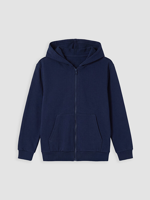 LCW Kids Kapüşonlu Erkek Çocuk Fermuarlı Sweatshirt