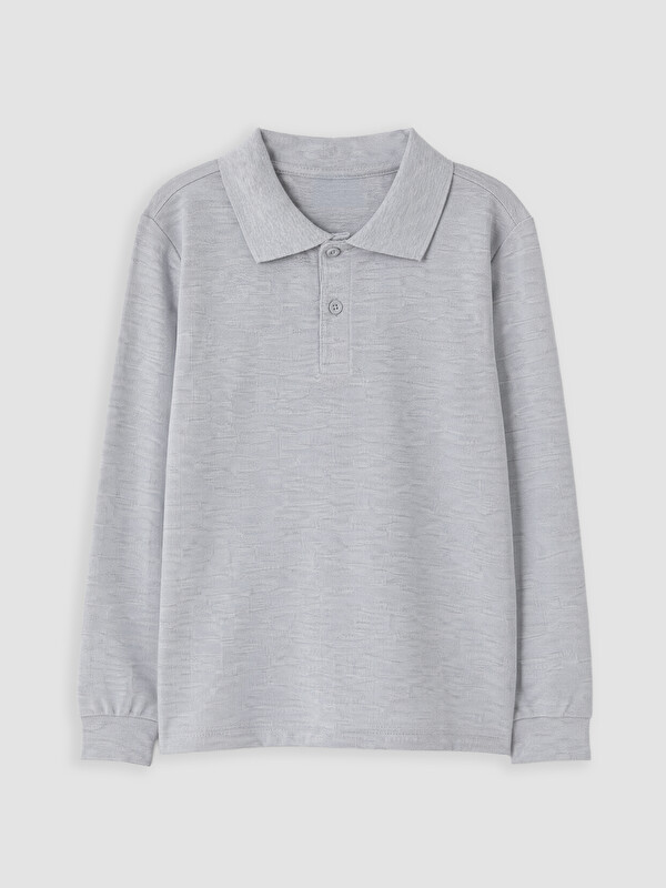 LCW Kids Polo Yaka Uzun Kollu Erkek Çocuk Tişört