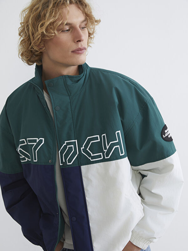 XSIDE Locker geschnittener Herrenjacke mit Stehkragen