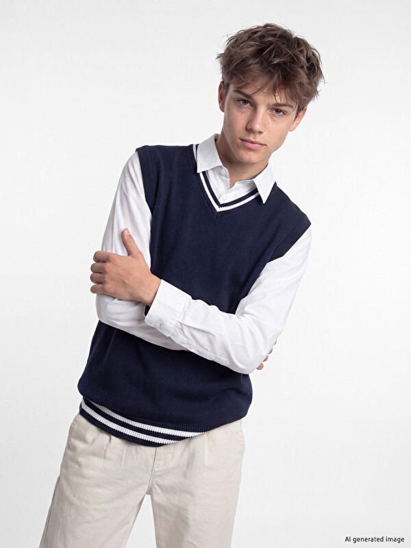 LCW Kids V Neck Boys' Knitwear Sweater Vest