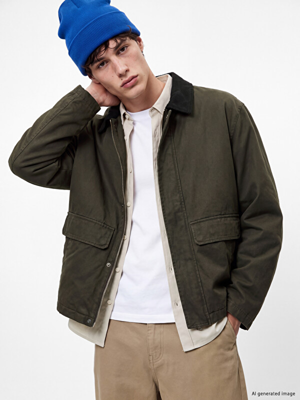 XSIDE Loose Fit Shirt Collar Men's Jacket