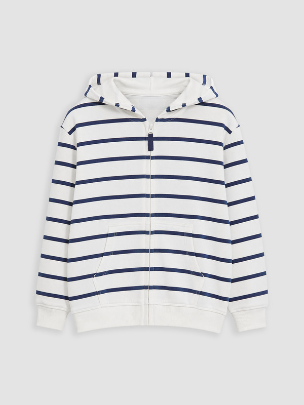 LCW Kids Çizgili Erkek Çocuk Fermuarlı Sweatshirt