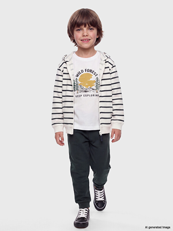 LCW Kids Çizgili Erkek Çocuk Takım 3'lü