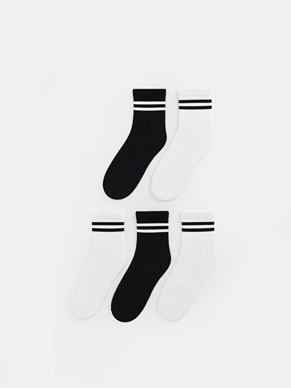 LCW DREAM Striped Women's Trainer Socks 5 Pack