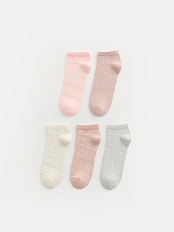 LCW DREAM Kadın Çizgili Patik Çorap 5'li