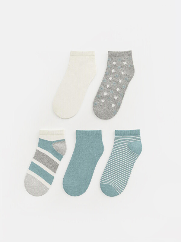 LCW DREAM Mixed Patterned Women's Trainer Socks 5-pack
