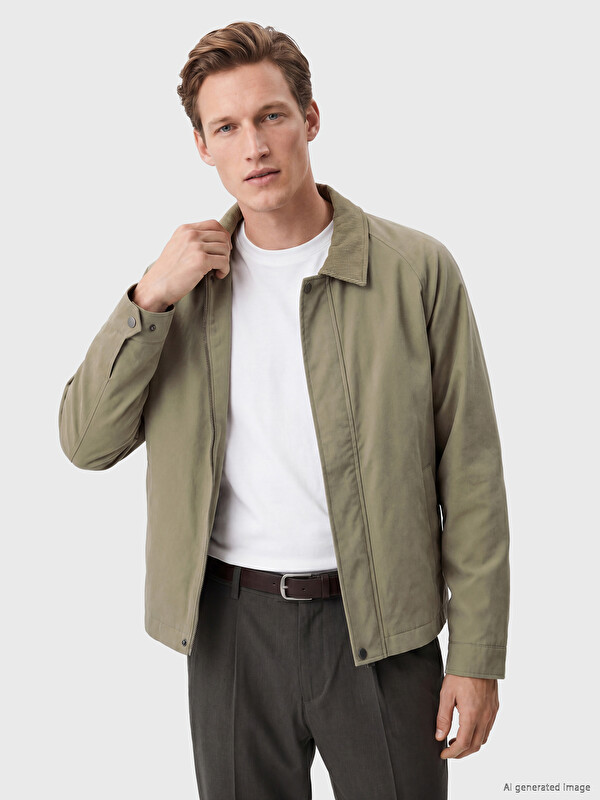 SOUTHBLUE Regular Fit Velvet Collar Men's Jacket