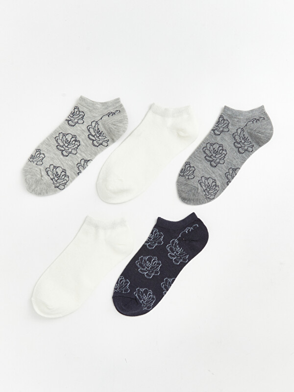 LCW DREAM Floral Women's Trainer Socks 5-Pack