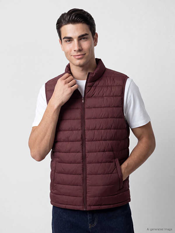 LCWAIKIKI Classic Regular Fit Mock Neck Quilted Men's Puffer Gilet