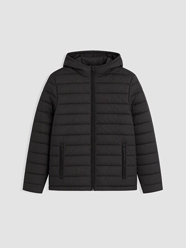 LCWAIKIKI Classic Regular Fit Kapüşonlu Erkek Şişme Mont