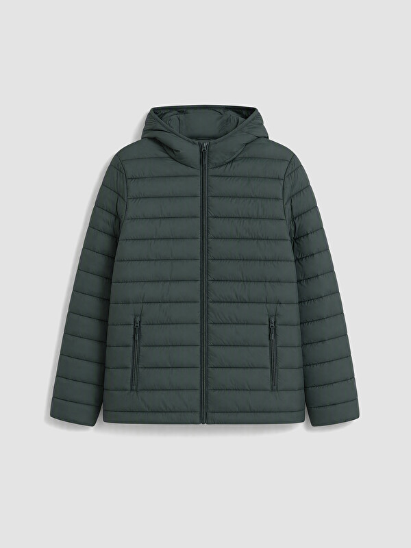 LCWAIKIKI Classic Regular Fit Kapüşonlu Erkek Şişme Mont