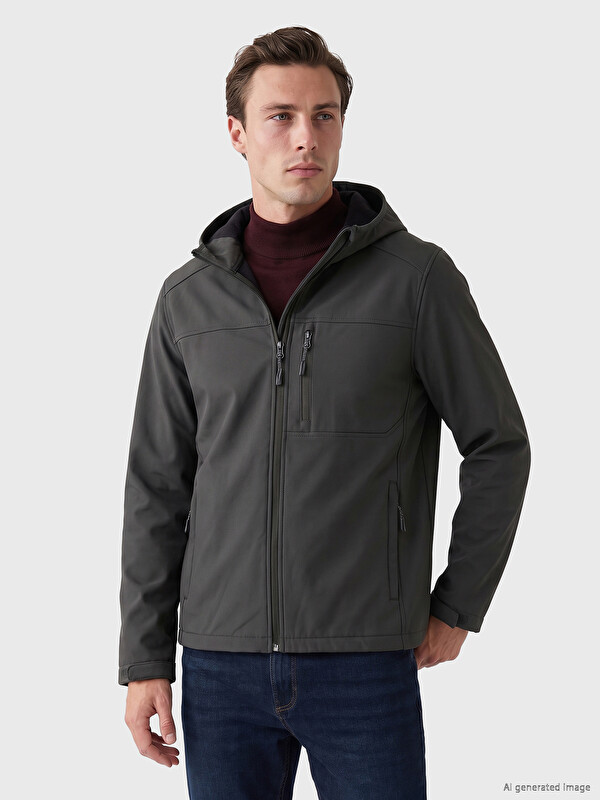 LCWAIKIKI Classic Regular Fit Kapüşonlu Erkek Ceket