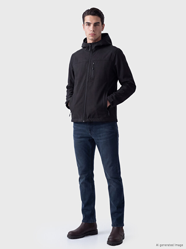 LCWAIKIKI Classic Regular Fit Kapüşonlu Erkek Ceket