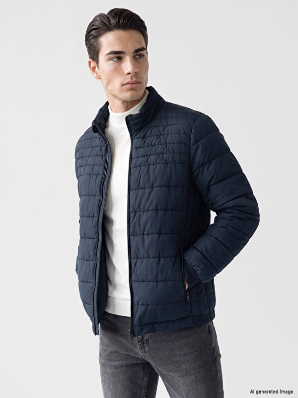 LCWAIKIKI Classic Man Navy Puffer Coat