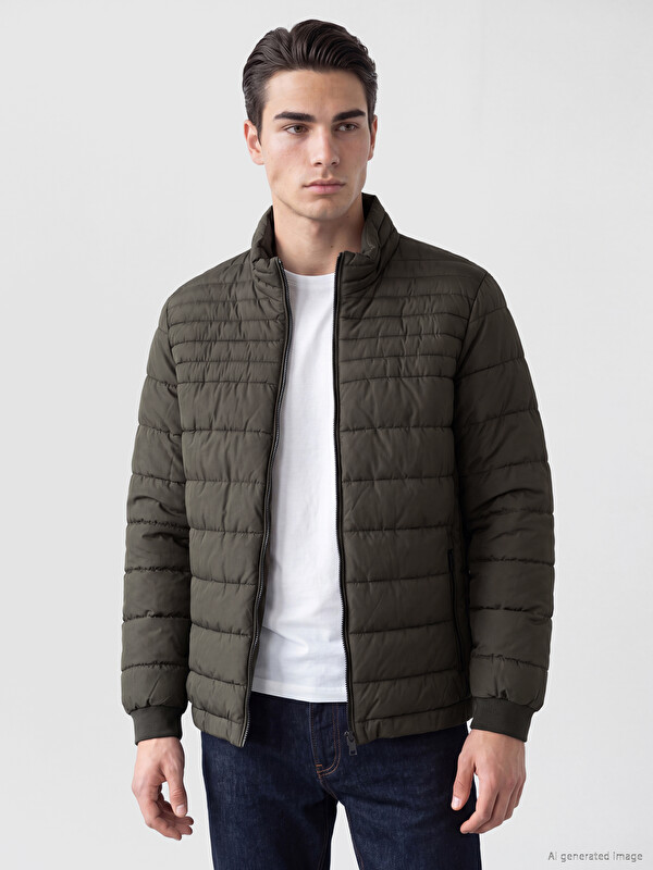 LCWAIKIKI Classic Regular Fit Mock Neck Men's Puffer Coat