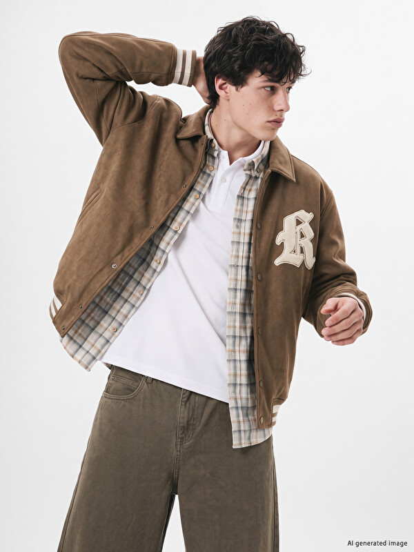 XSIDE Shirt Collar Suede Men's Coat