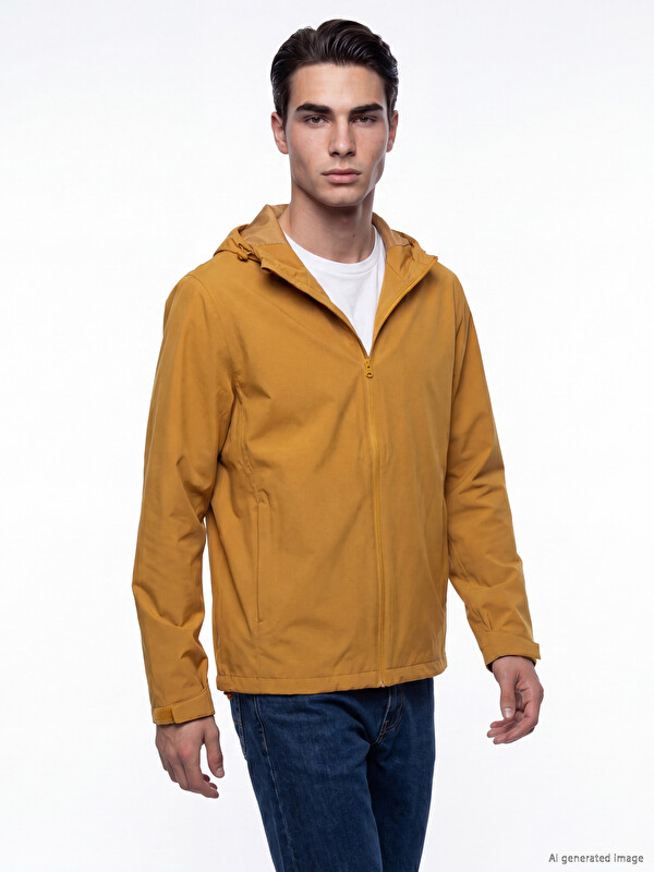 LCWAIKIKI Classic Regular Fit Kapüşonlu Erkek Yağmurluk