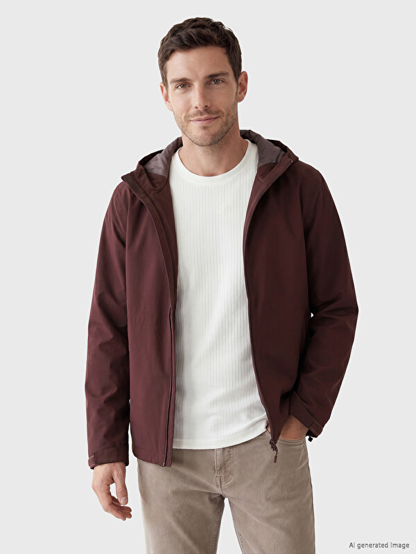 LCWAIKIKI Classic Regular Fit Kapüşonlu Erkek Yağmurluk