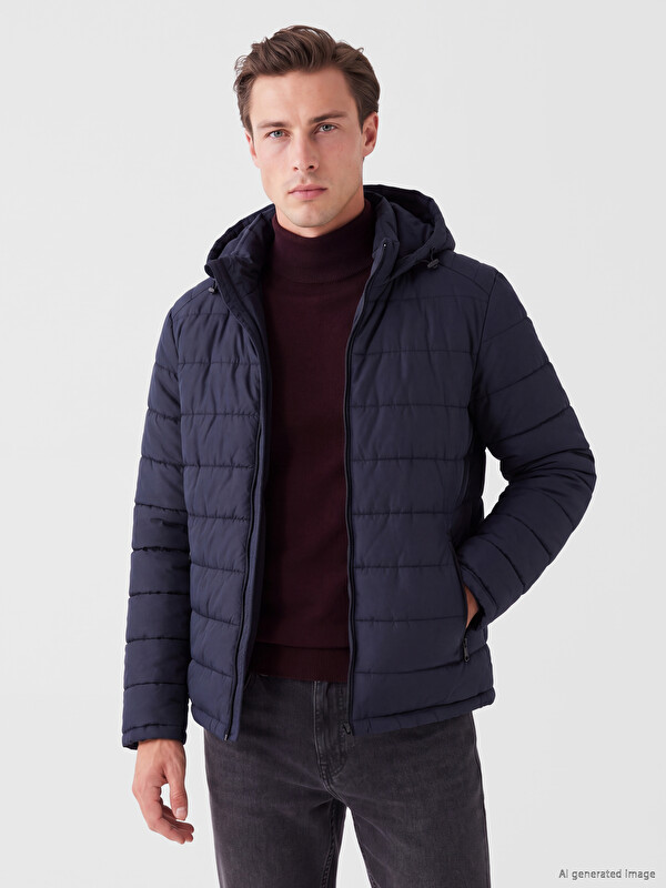 LCWAIKIKI Classic Regular Fit Hooded Men's Puffer Coat