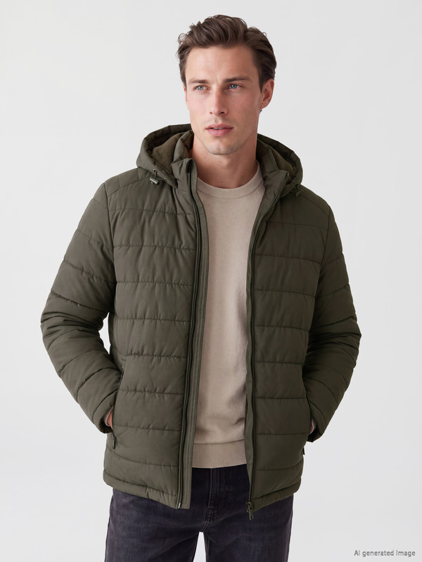 LCWAIKIKI Classic Regular Fit Hooded Men's Puffer Coat