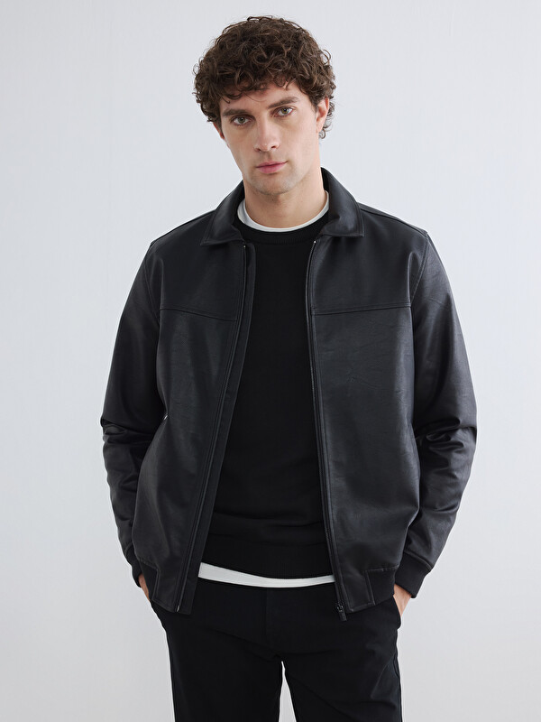 LCWAIKIKI Classic Regular Fit Erkek Deri Görünümlü Ceket