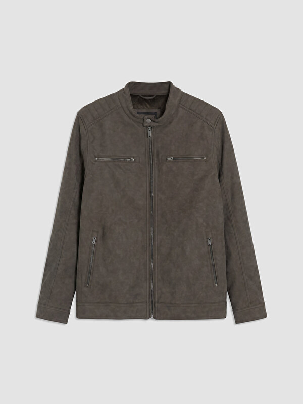 LCWAIKIKI Classic Regular Fit Dik Yaka Süet Mont