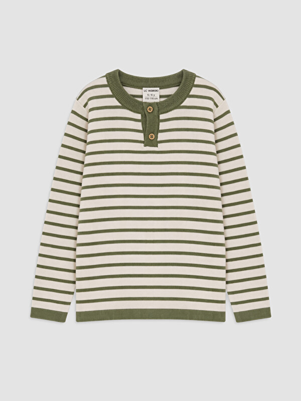 LCW Kids Crew Neck Striped Boys' Knitwear Sweater