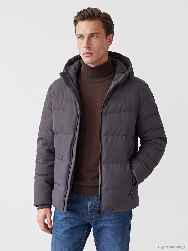 LCWAIKIKI Classic Regular Fit Hooded Men's Puffer Coat