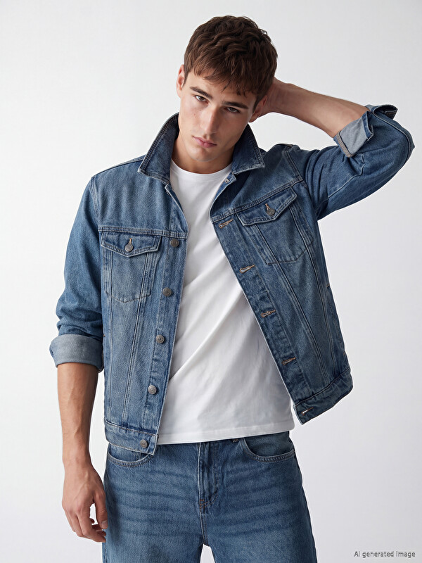 LCW Jeans Man Indigo Denim Jacket