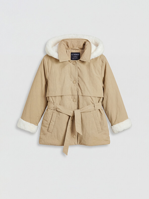 LCW Kids Kapüşonlu Kız Çocuk Mont