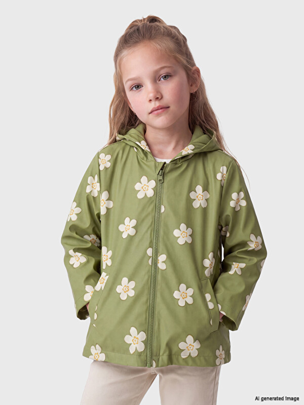 LCW Kids Kapüşonlu Kız Çocuk Yağmurluk