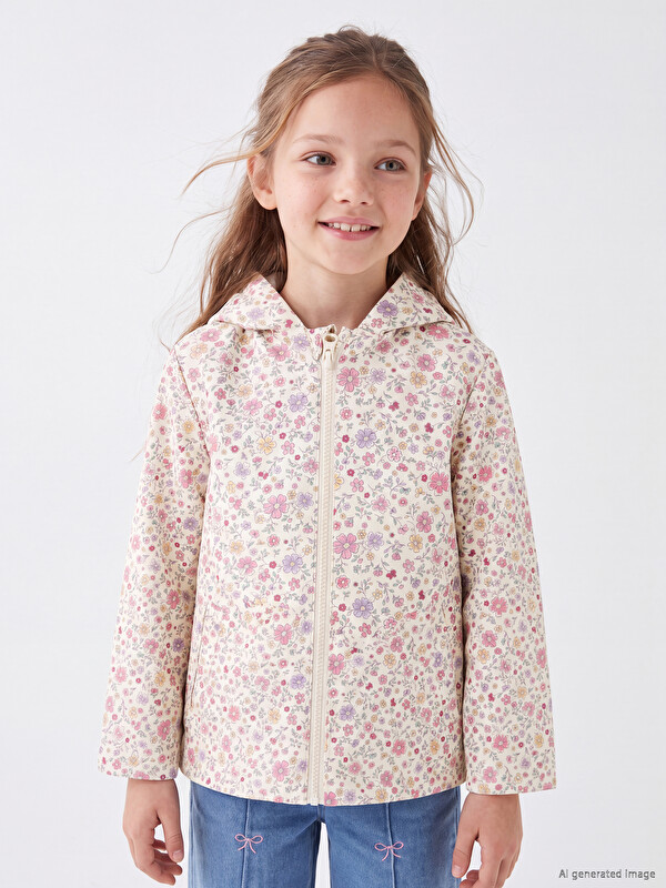 LCW Kids Kapüşonlu Kız Çocuk Yağmurluk