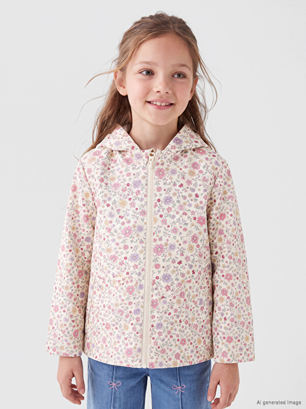 LCW Kids Kapüşonlu Kız Çocuk Yağmurluk