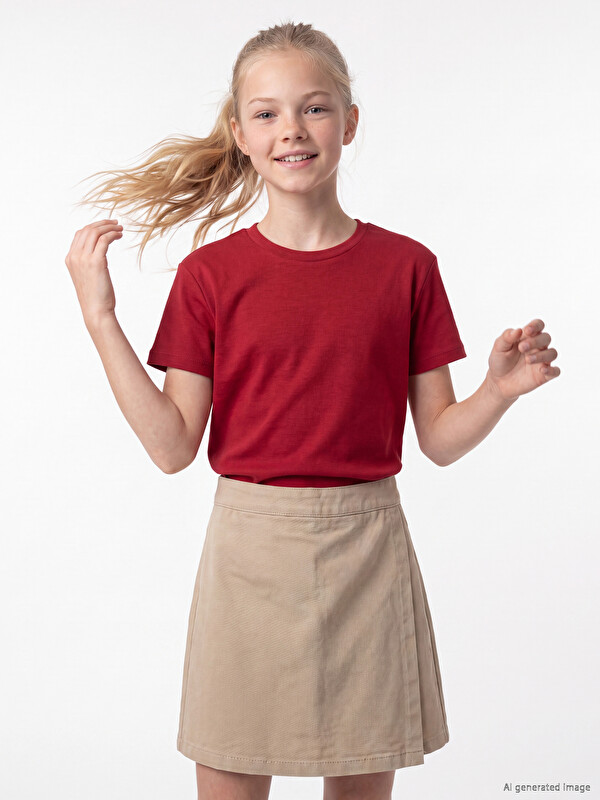 LCW Kids Bisiklet Yaka Kız Çocuk Tişört