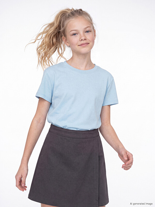 LCW Kids Bisiklet Yaka Kız Çocuk Tişört