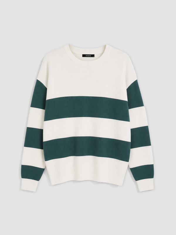 XSIDE Crew Neck Striped Men's Sweater
