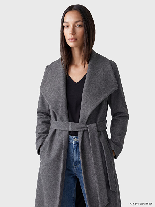 LCW EVERYDAY Double Breasted Collar Women's Cachet Overcoat