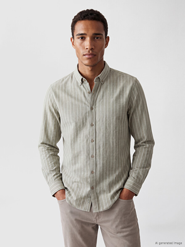 SOUTHBLUE Striped Long Sleeve Regular Fit Men's Shirt