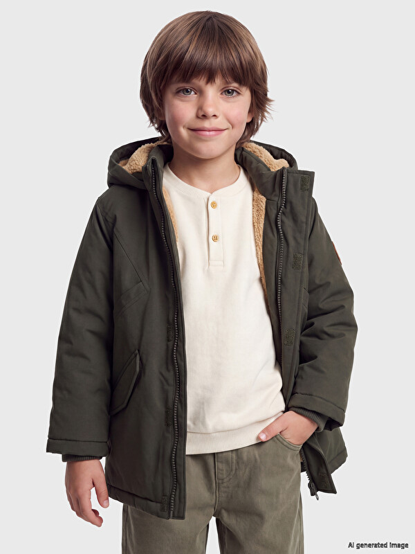 LCW Kids Kapüşonu Erkek Çocuk Mont