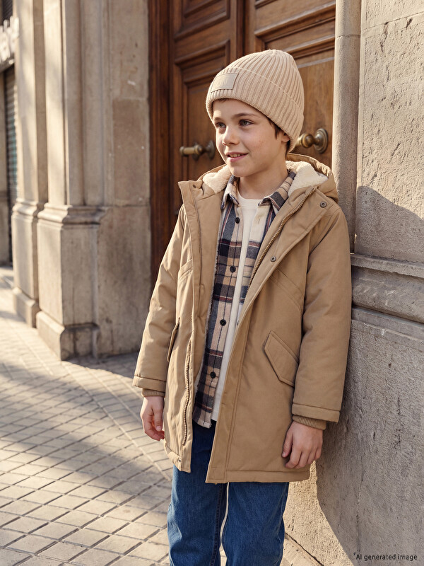 LCW Kids Kapüşonu Erkek Çocuk Mont