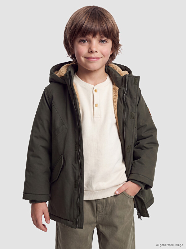 LCW Kids Пальто з капюшоном для хлопчика