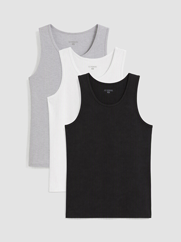 LC WAIKIKI U Neck Jersey Men's Vest 3-packs