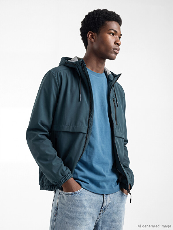 XSIDE Man Navy Raincoat