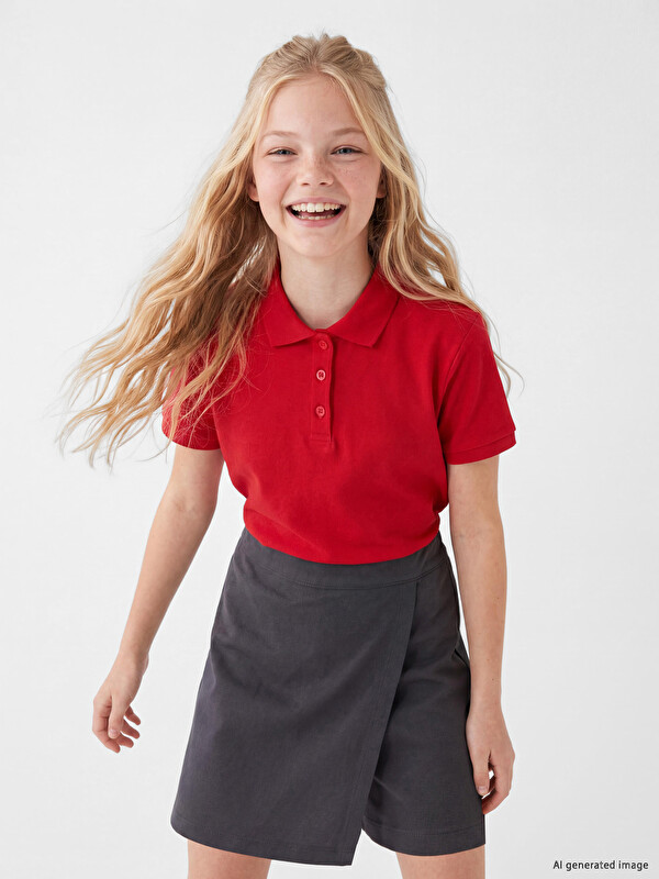 LCW Kids Футболка-поло из пике для девочек
